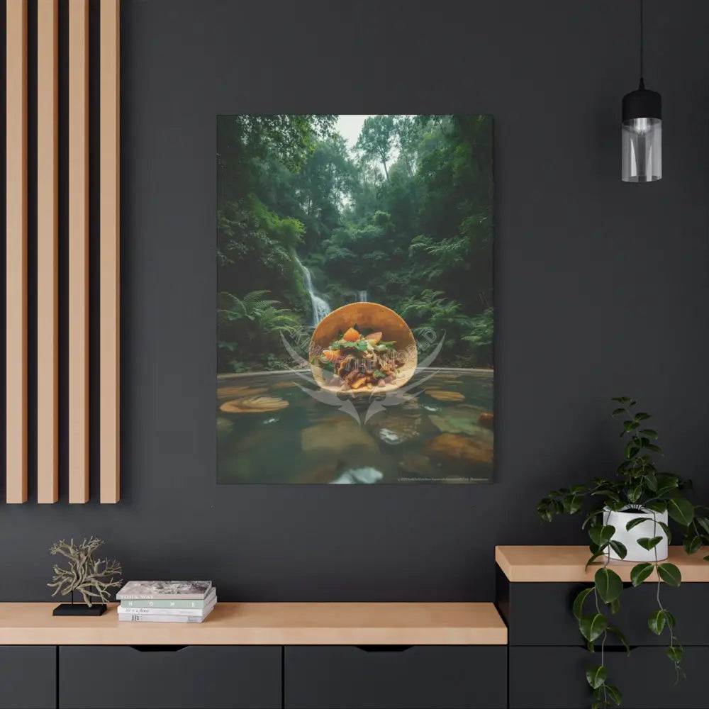 Trippy Food Fantasy Giant Taco Kitchen Canvas — Weird Wonderland 3D Funky Art Canvas