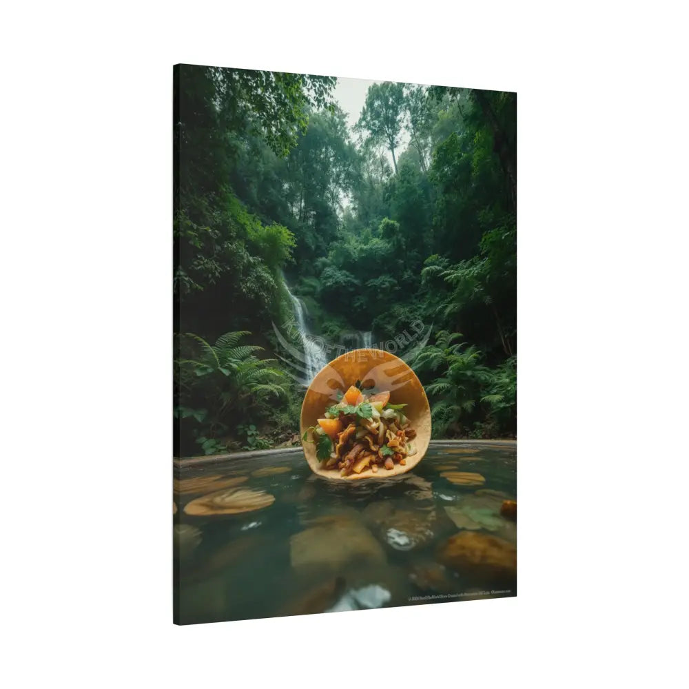 Trippy Food Fantasy Giant Taco Kitchen Canvas — Weird Wonderland 3D Funky Art Canvas