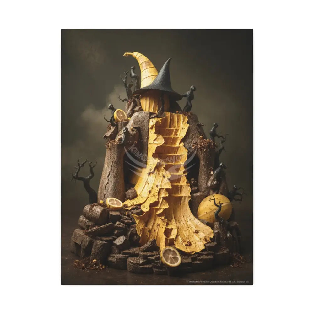 Trippy Food Fantasy Lemon. Kitchen Canvas — Weird Wonderland 3D Funky Art 30’’ x 40’’ (Vertical) / 1.25’’ Canvas