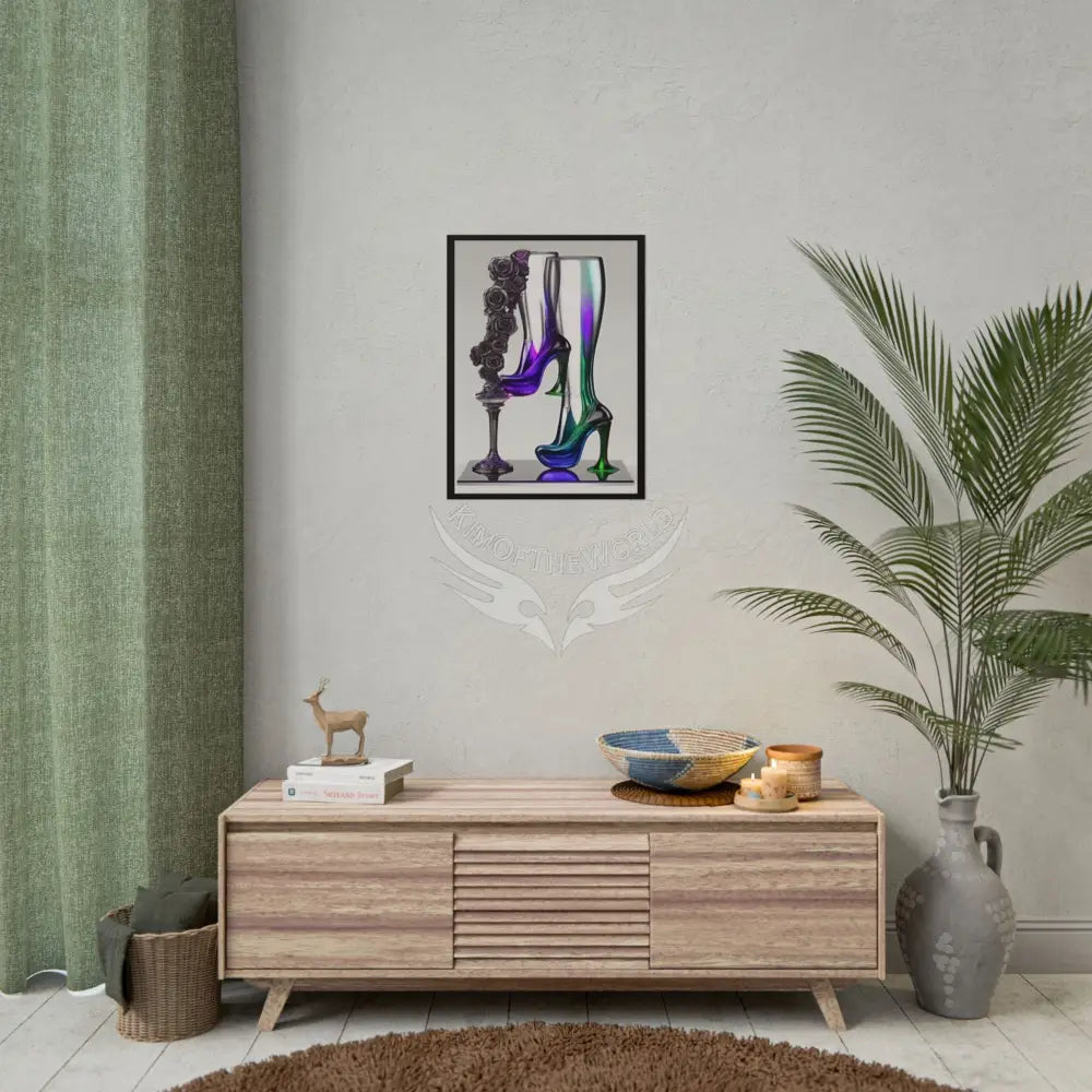 Trippy Funky Giant Gothic Weird Steampunk High Heel Shoe - Clean Fetish Boot Feet Shoe High Heel Art Print Poster Poster