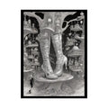 Trippy Funky Giant Gothic Weird Steampunk High Heel Shoe - Clean Fetish Boot Feet Shoe High Heel Art Print Poster 18″ x