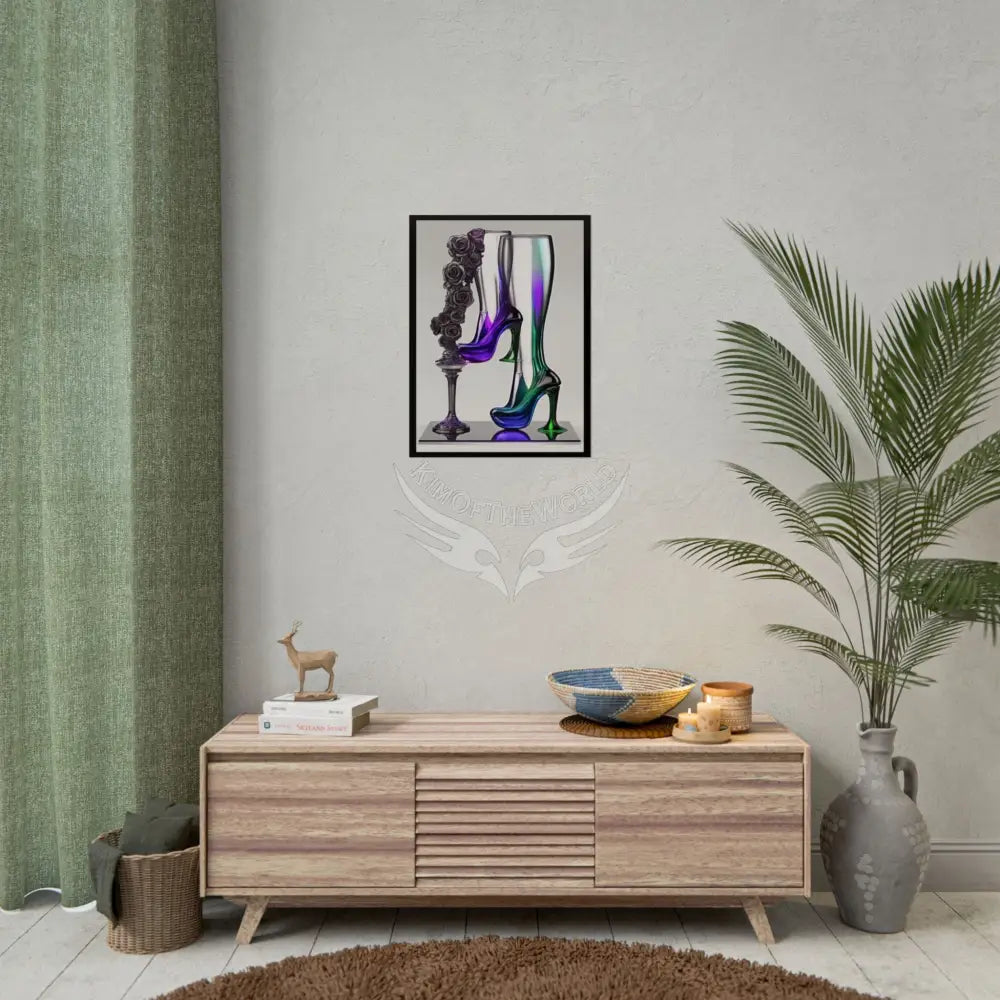 Trippy Funky Giant Gothic Weird Steampunk High Heel Shoe - Clean Fetish Boot Feet Shoe High Heel Art Print Poster Poster