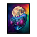 Trippy Giant Moon Lady Double Exposure 3D Vaporware Art - Rolled Poster Poster