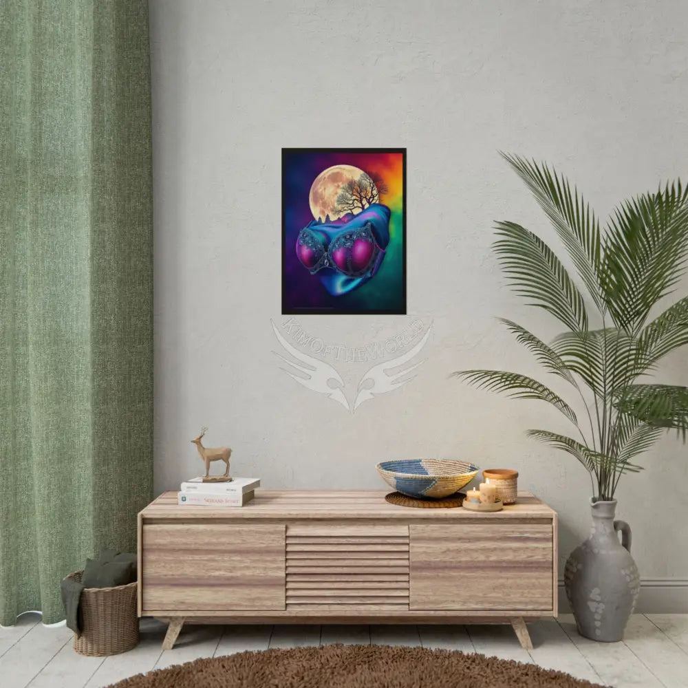Trippy Giant Moon Lady Double Exposure 3D Vaporware Art - Rolled Poster Poster