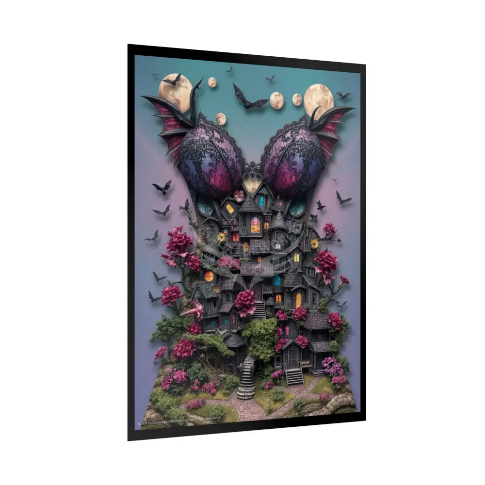 Trippy Surreal 3D Corset Form Village - Rolled Poster Poster