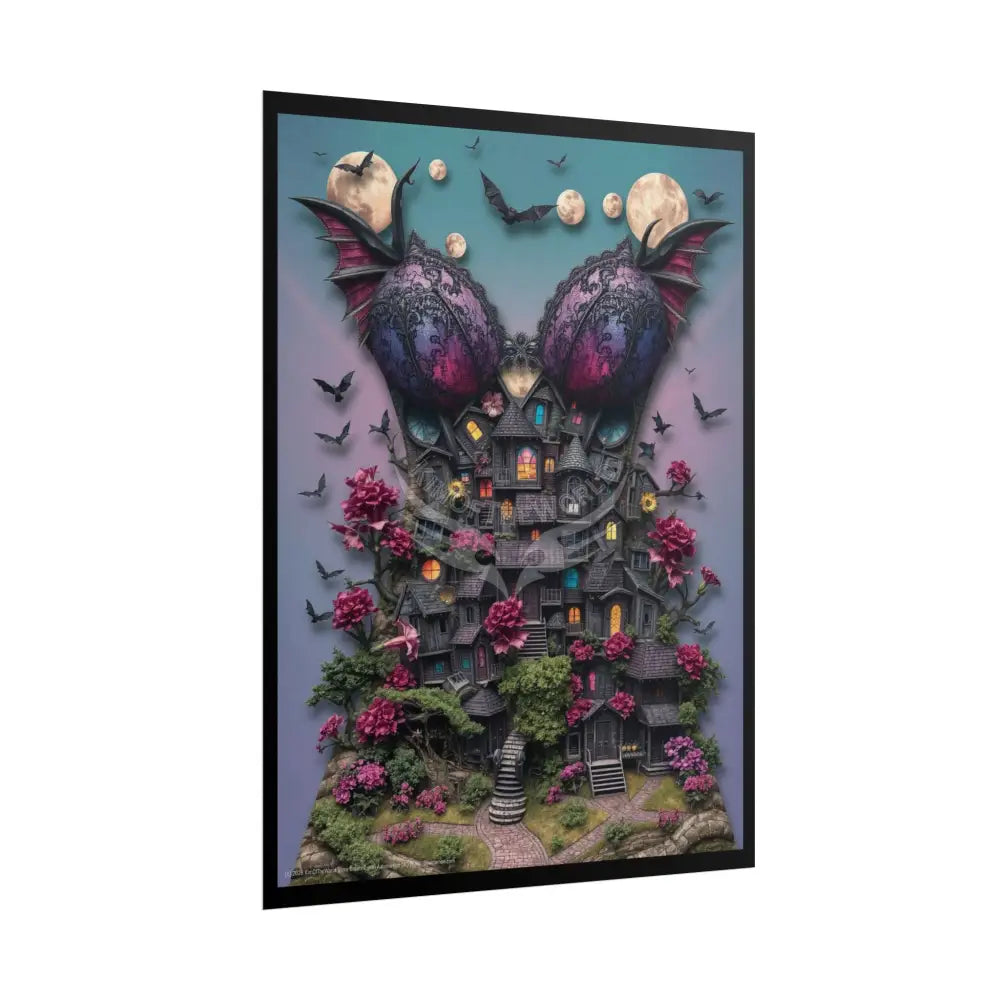 Trippy Surreal 3D Corset Form Village - Rolled Poster Poster