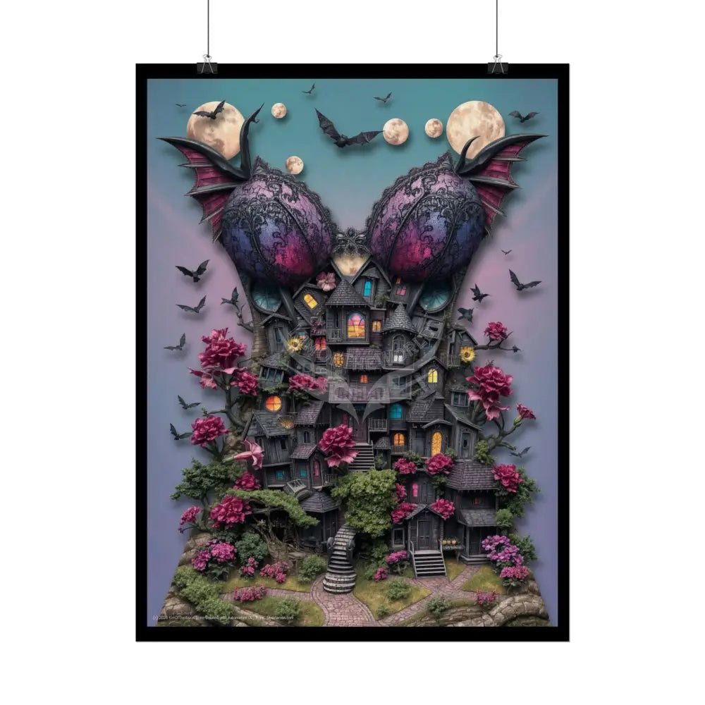 Trippy Surreal 3D Corset Form Village - Rolled Poster Poster