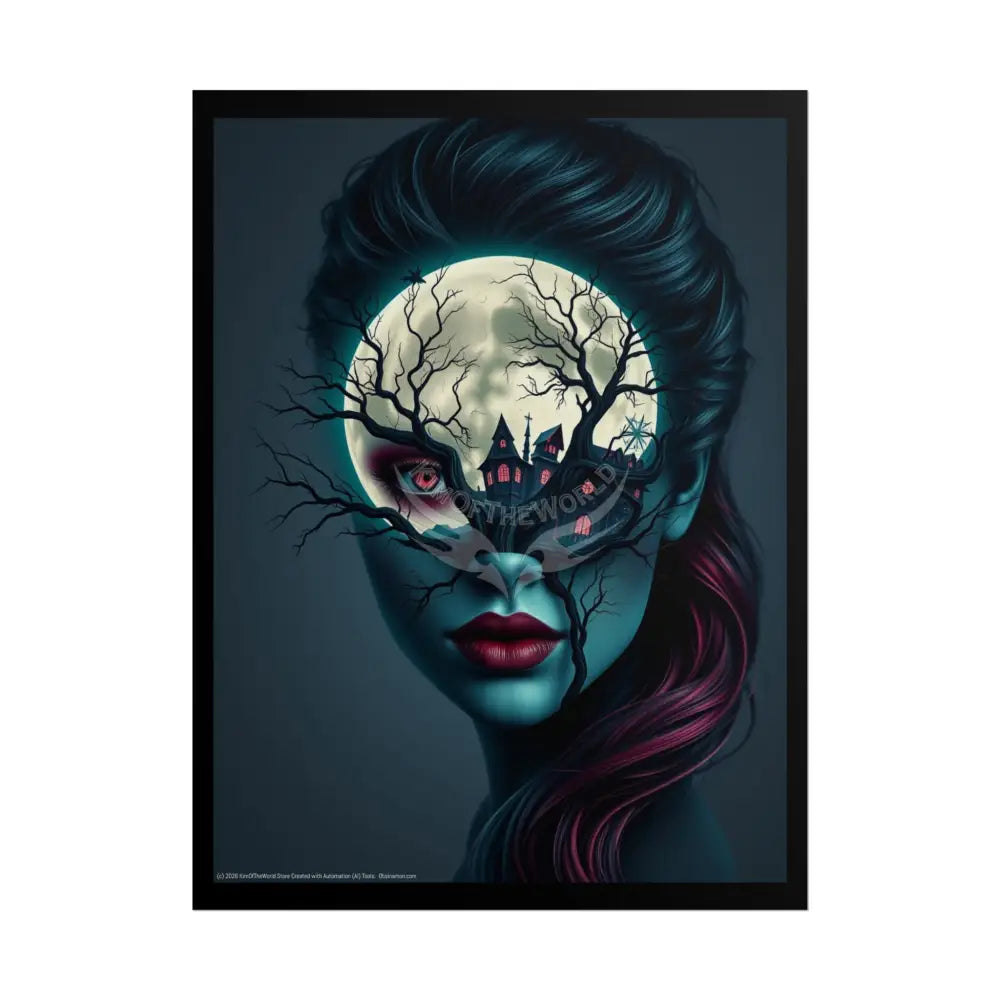 Trippy Surreal 3D Double Exposure Lady - Rolled Poster 18″ x 24″ (Vertical) / Matte Poster