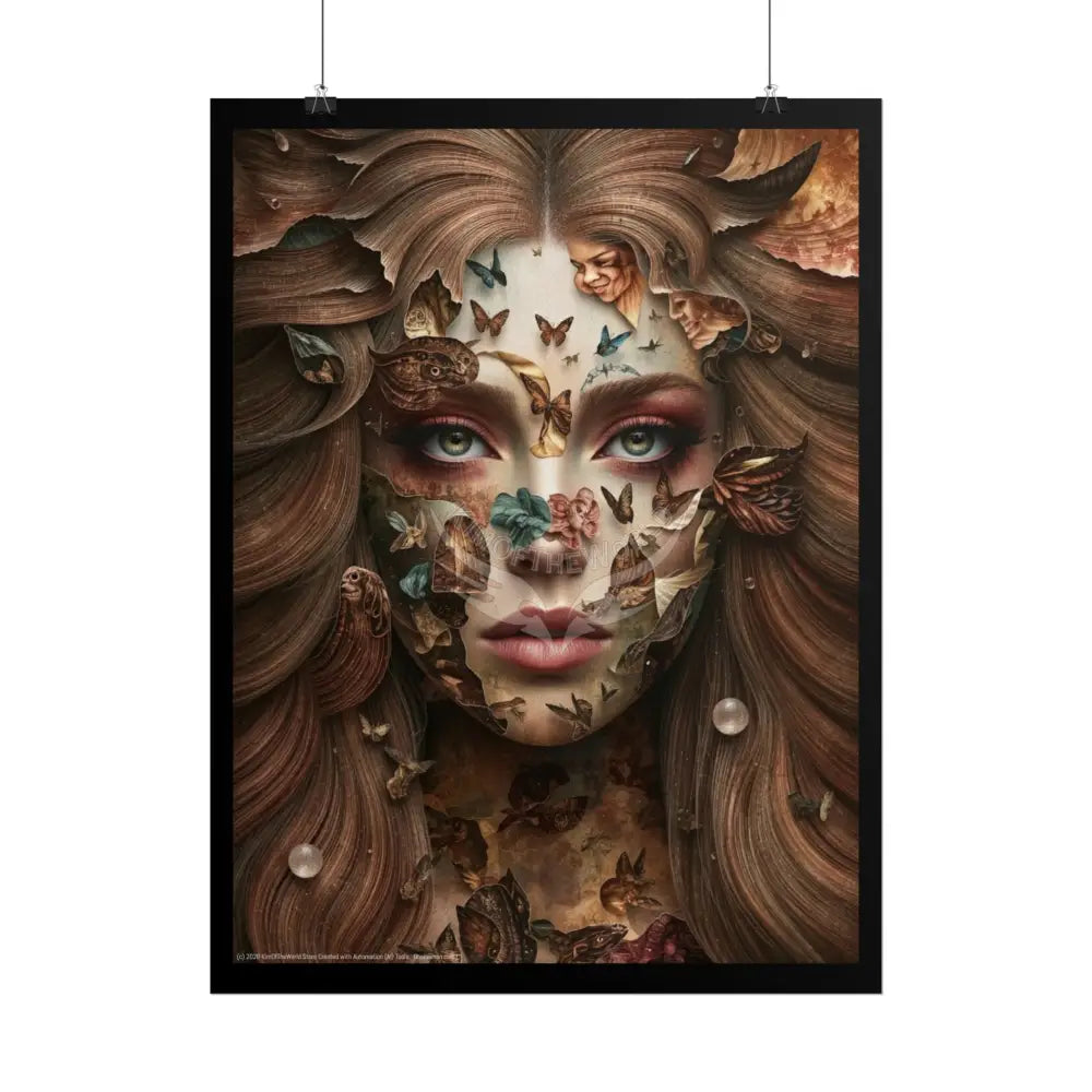 Trippy Surreal 3D Double Exposure Lady - Rolled Poster Poster