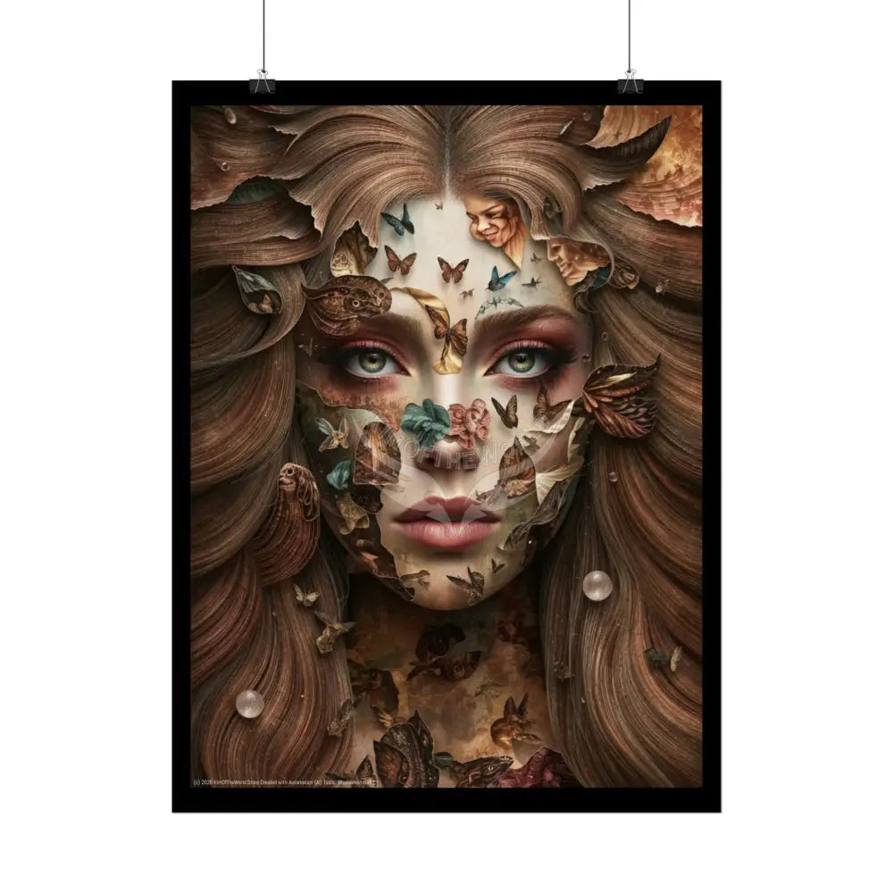 Trippy Surreal 3D Double Exposure Lady - Rolled Poster Poster