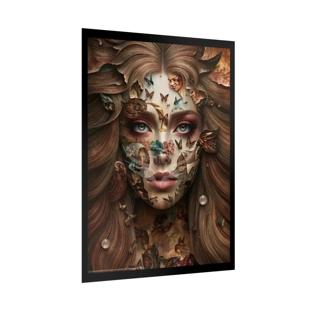 Trippy Surreal 3D Double Exposure Lady - Rolled Poster Poster