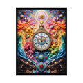 Trippy Surreal 3D Elemental Floral TimeClock Cosmic - Rolled Poster 18″ x 24″ (Vertical) / Semi Glossy Poster