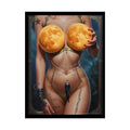 Trippy Surreal 3D Giant Moon Bras Form Giantess Tall Girlfriend Lady - Rolled Poster 18″ x 24″ (Vertical) / Semi Glossy