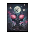Trippy Surreal 3D Giant Moon Tree Bra Form Giantess Tall Girlfriend Lady - Rolled Poster 18″ x 24″ (Vertical) / Semi