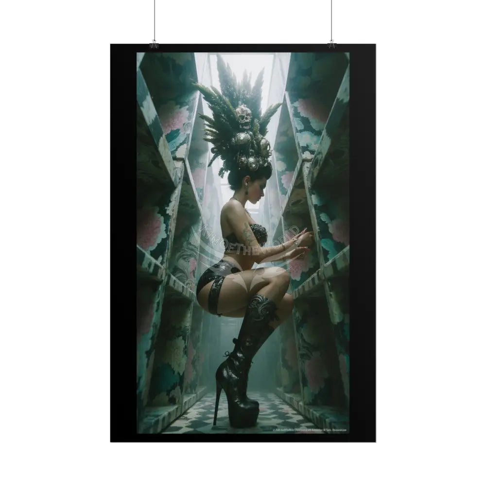 Ultra Giant Hair Skull Empowered Beauty Funky Hairstyle Sexy Woman Art Print - Fantasy Girls Poster Poster