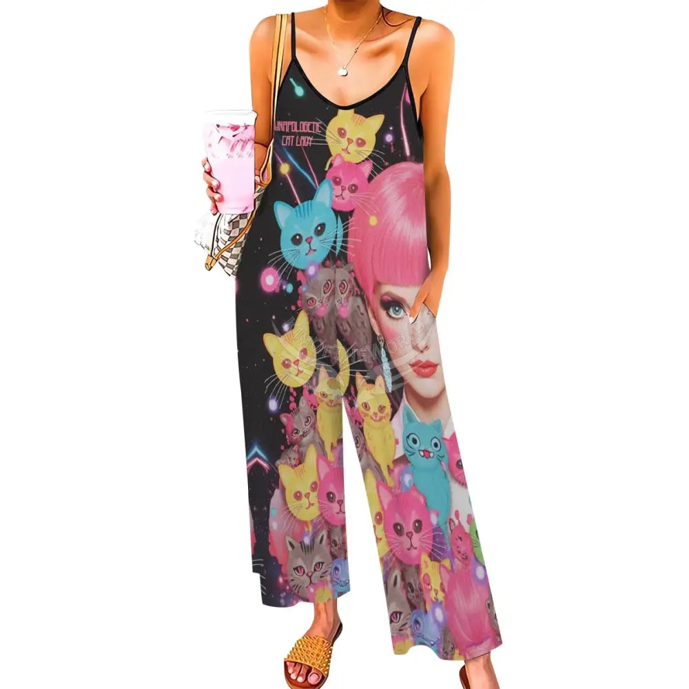 ’Unapologetic Cat Lady’ Casual Jumpsuits for Women S Women’s Pants