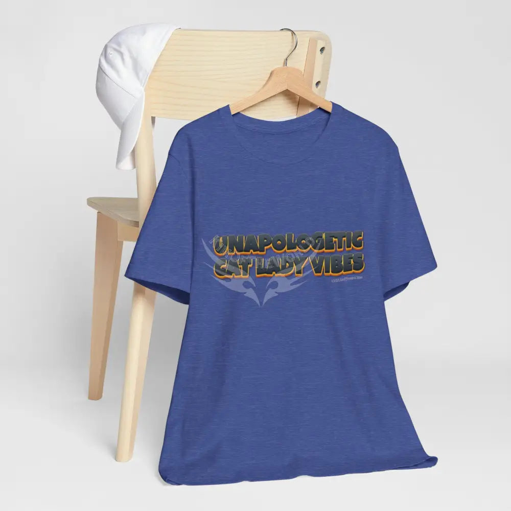 ’Unapologetic Cat Lady Vibes’ Bold Cat Lady Statement T-Shirt T-Shirt