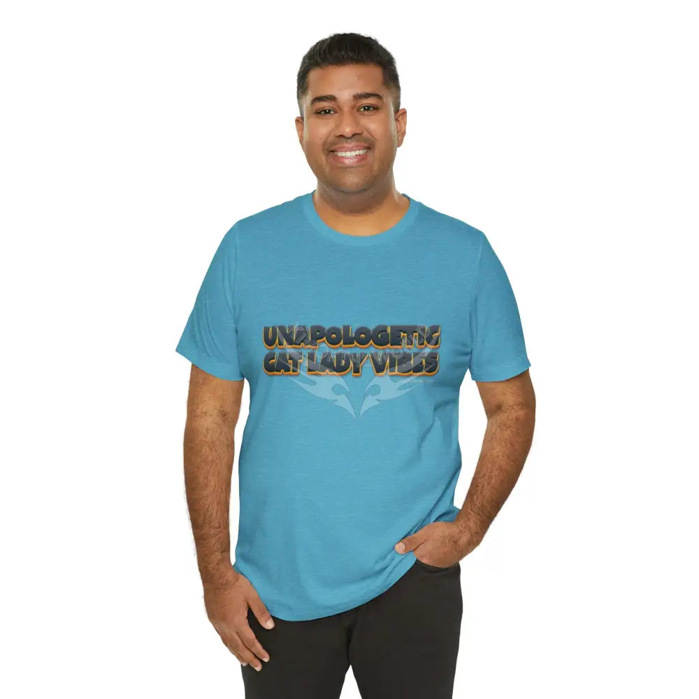 ’Unapologetic Cat Lady Vibes’ Bold Cat Lady Statement T-Shirt T-Shirt