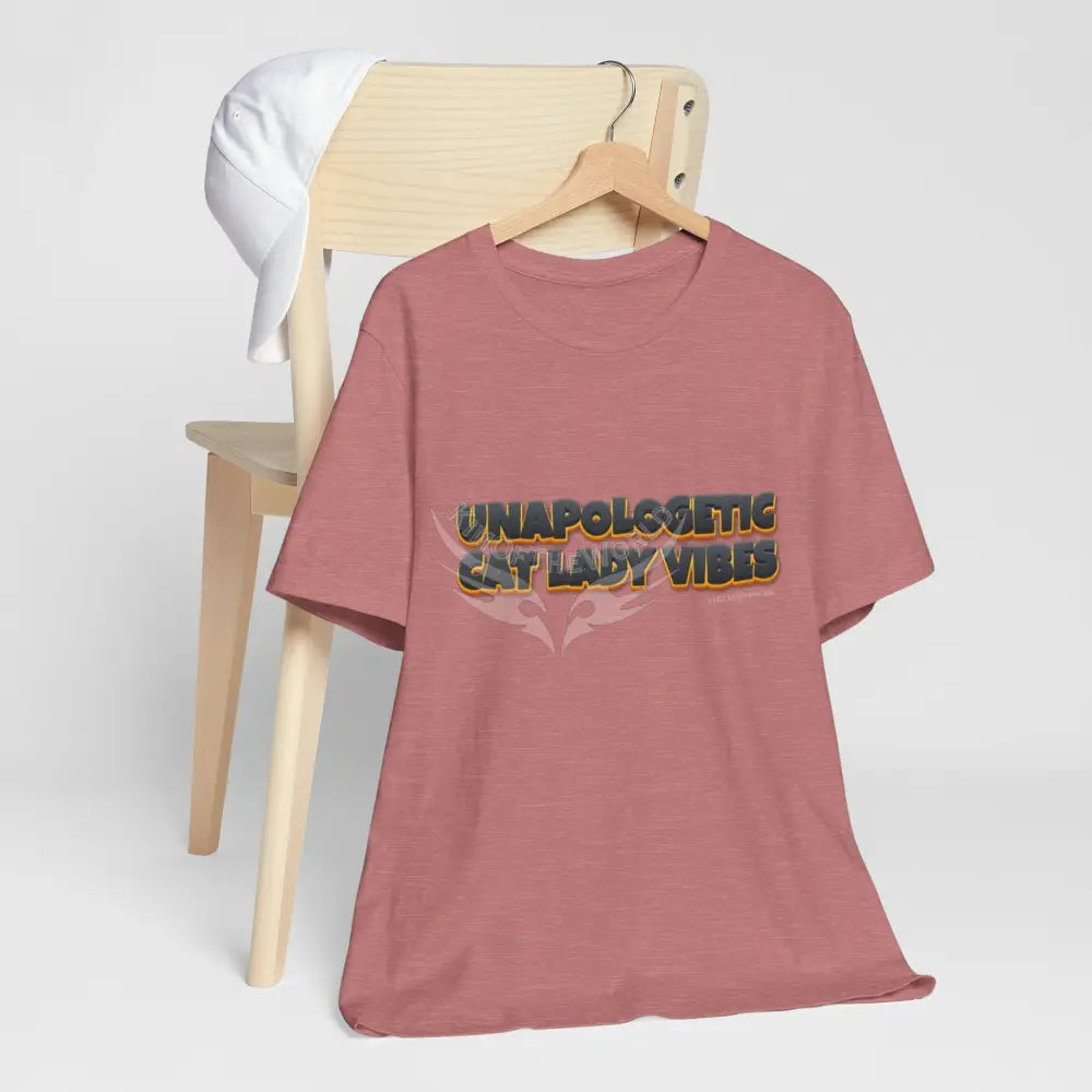 ’Unapologetic Cat Lady Vibes’ Bold Cat Lady Statement T-Shirt T-Shirt