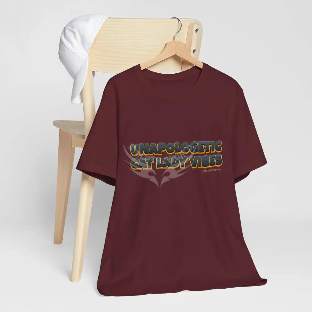 ’Unapologetic Cat Lady Vibes’ Bold Cat Lady Statement T-Shirt T-Shirt