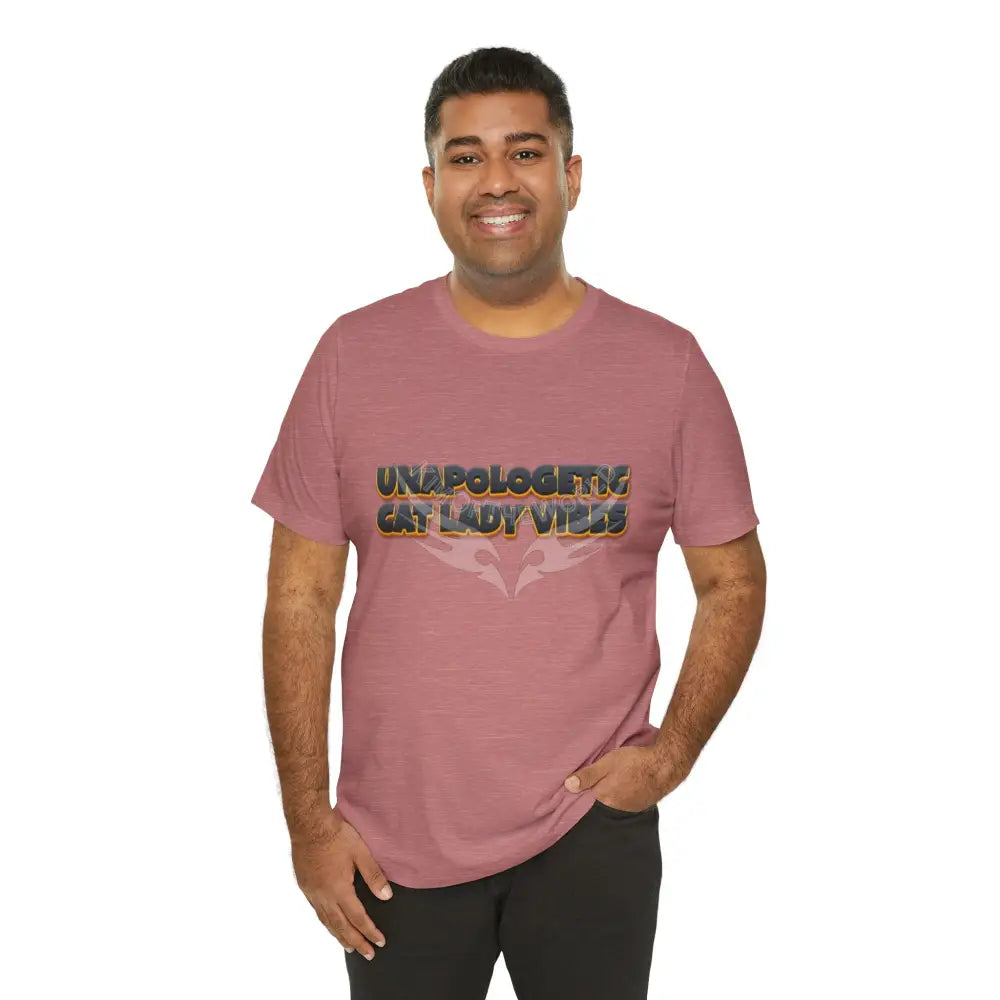 ’Unapologetic Cat Lady Vibes’ Bold Cat Lady Statement T-Shirt T-Shirt