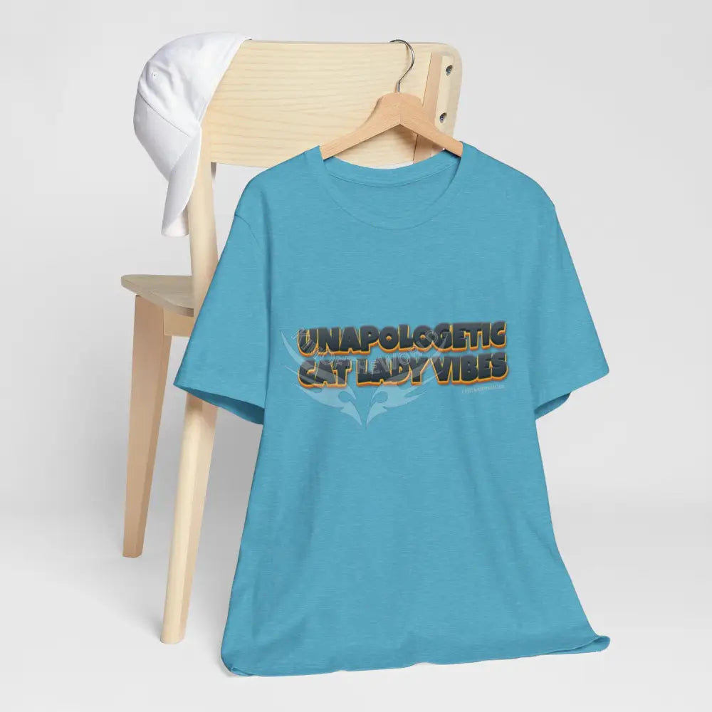 ’Unapologetic Cat Lady Vibes’ Bold Cat Lady Statement T-Shirt T-Shirt
