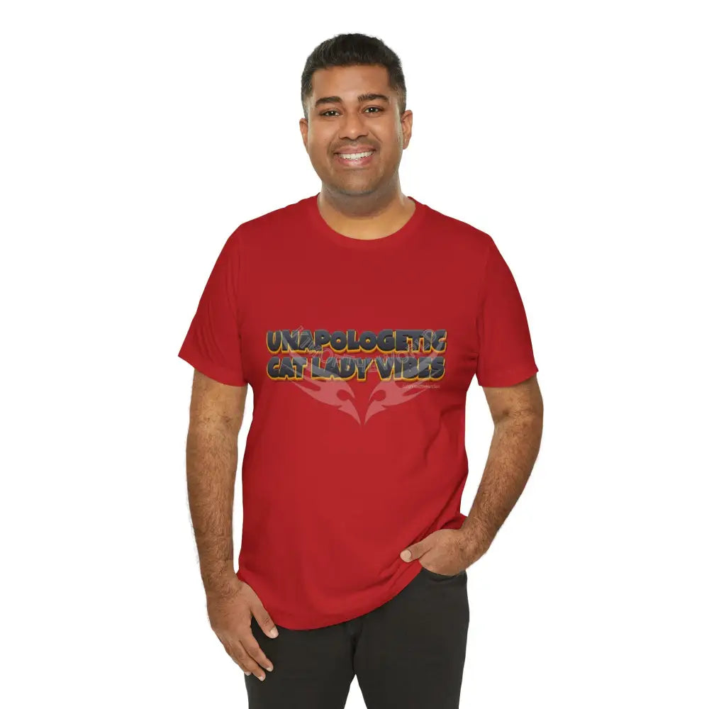’Unapologetic Cat Lady Vibes’ Bold Cat Lady Statement T-Shirt T-Shirt