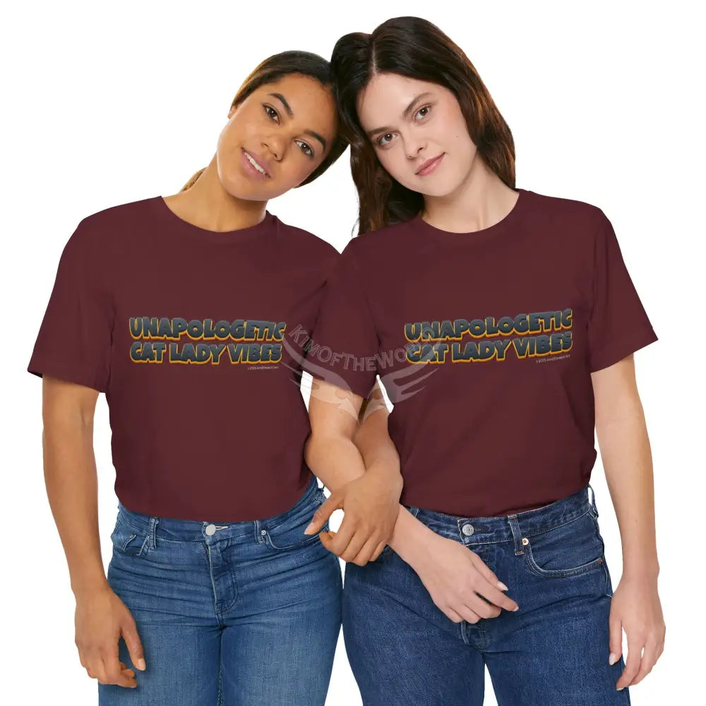 ’Unapologetic Cat Lady Vibes’ Bold Cat Lady Statement T-Shirt T-Shirt