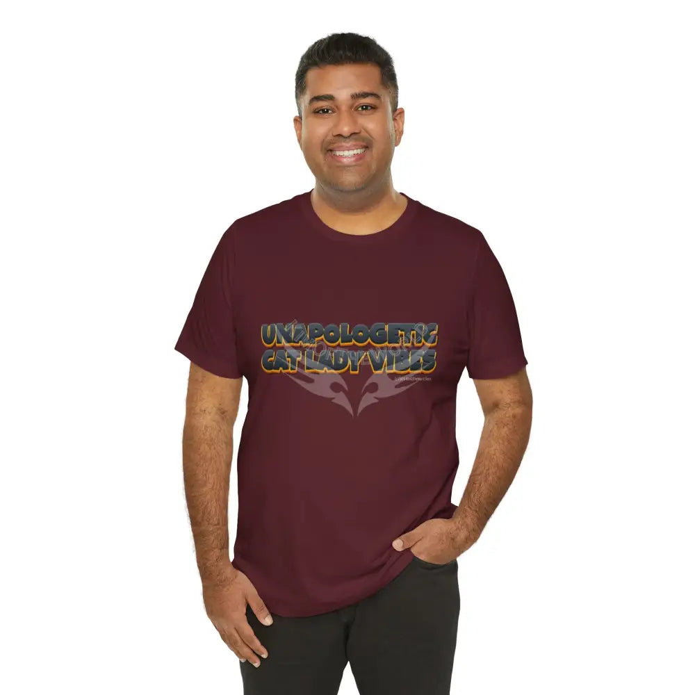 ’Unapologetic Cat Lady Vibes’ Bold Cat Lady Statement T-Shirt T-Shirt