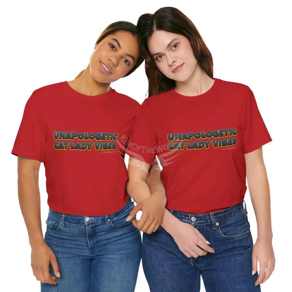 ’Unapologetic Cat Lady Vibes’ Bold Cat Lady Statement T-Shirt T-Shirt