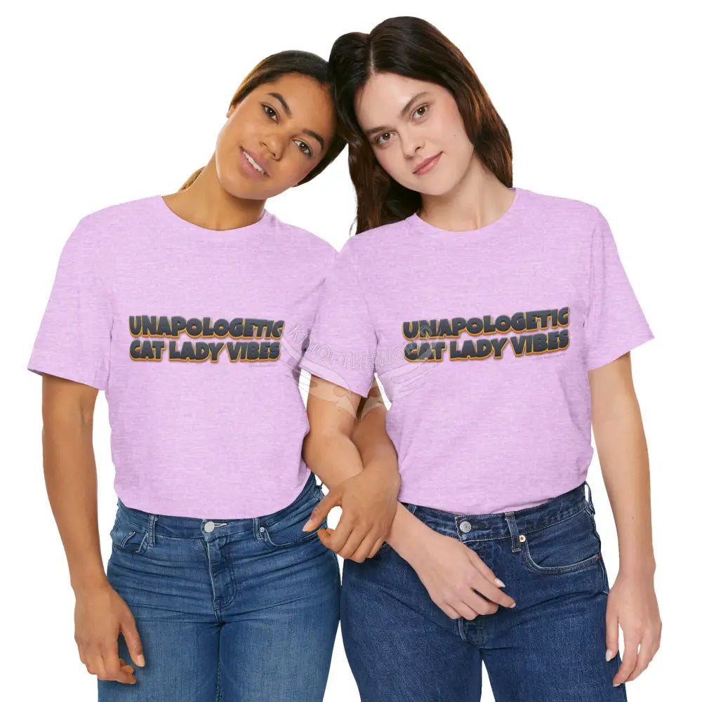 ’Unapologetic Cat Lady Vibes’ Bold Cat Lady Statement T-Shirt T-Shirt