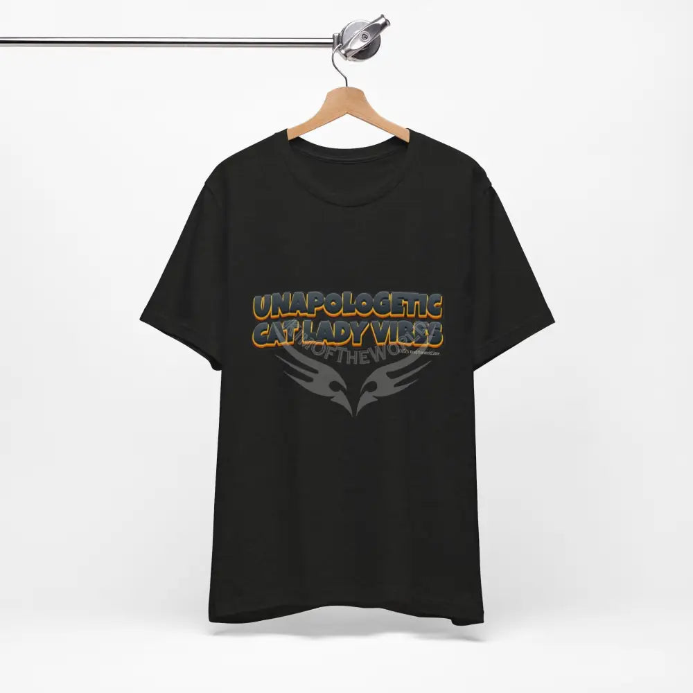 ’Unapologetic Cat Lady Vibes’ Bold Cat Lady Statement T-Shirt S / Black Heather T-Shirt