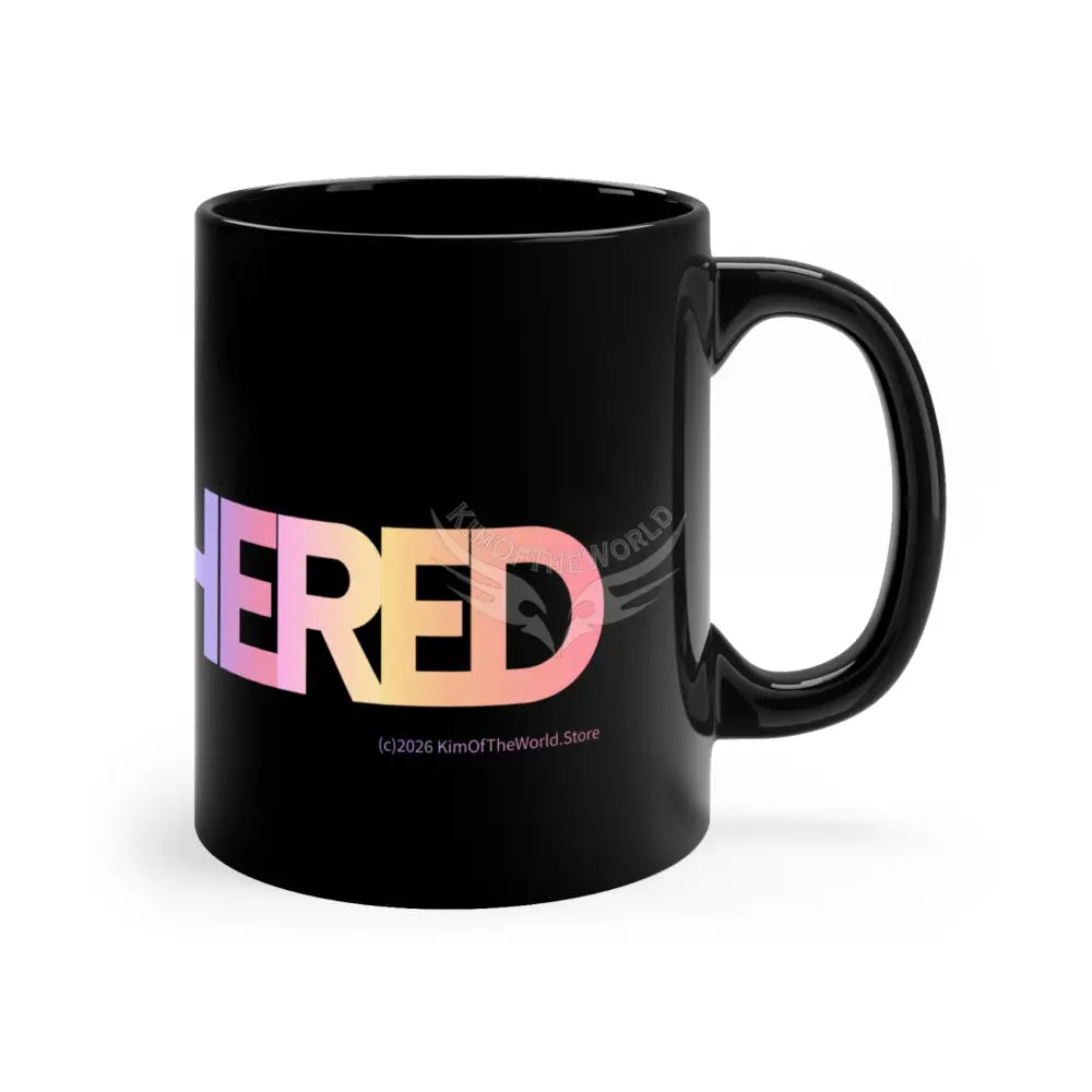 ’Unbothered’ Pastel Spectrum Nebula Coffee Mug — 11oz Black Ceramic Coffee Cup 11oz / Black Mug