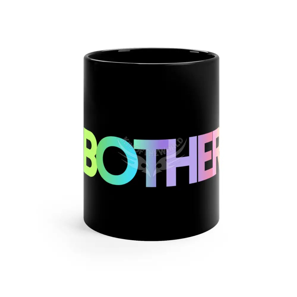 ’Unbothered’ Pastel Spectrum Nebula Coffee Mug — 11oz Black Ceramic Coffee Cup 11oz / Black Mug