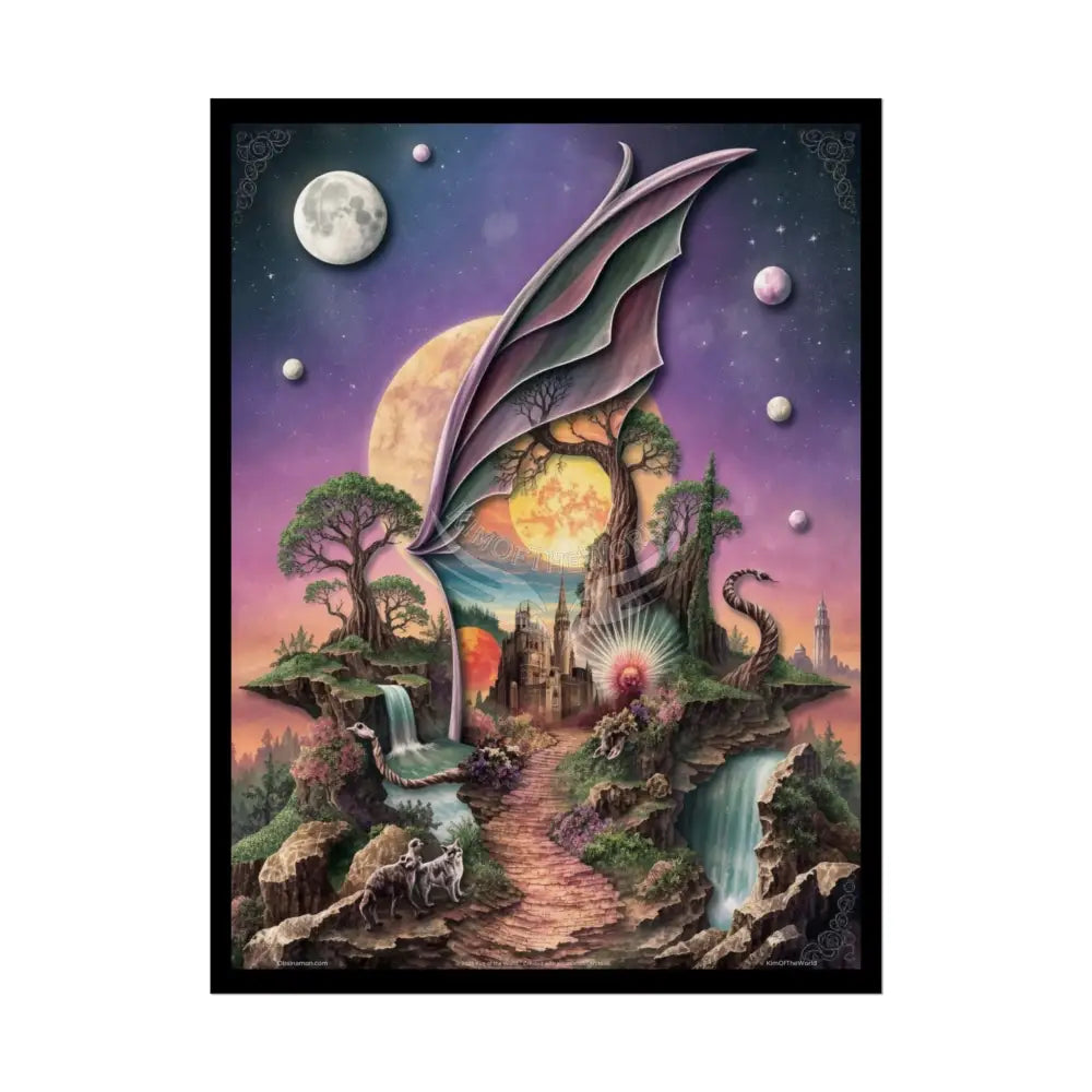 Unusual 3D Surreal Fantasy Gothic Wonderland Art Poster — Exclusive Blender Diorama Rolled Poster Set Pieces 18″ x 24″