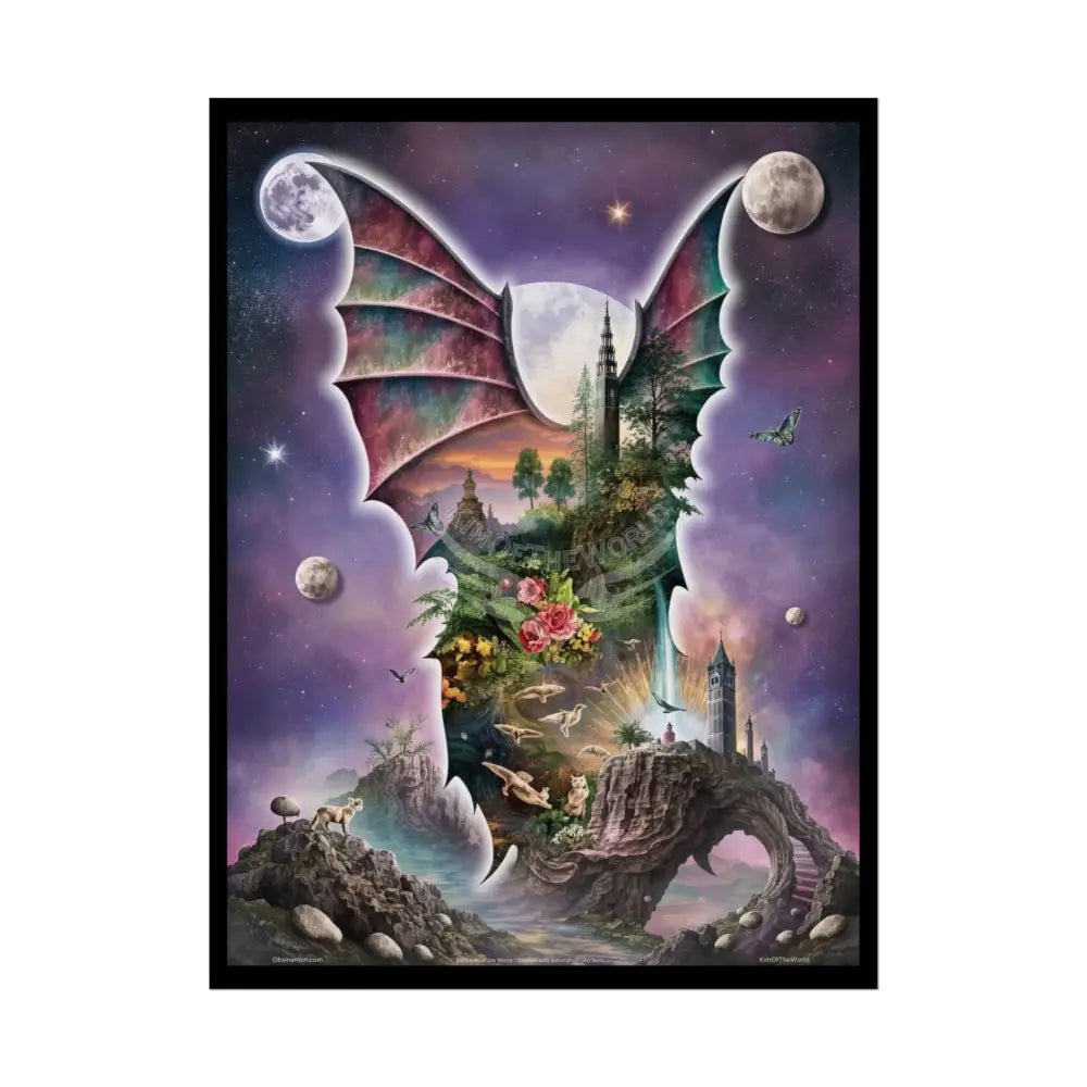 Unusual 3D Surreal Fantasy Gothic Wonderland Art Poster — Exclusive Blender Diorama Rolled Poster Set Pieces 18″ x 24″
