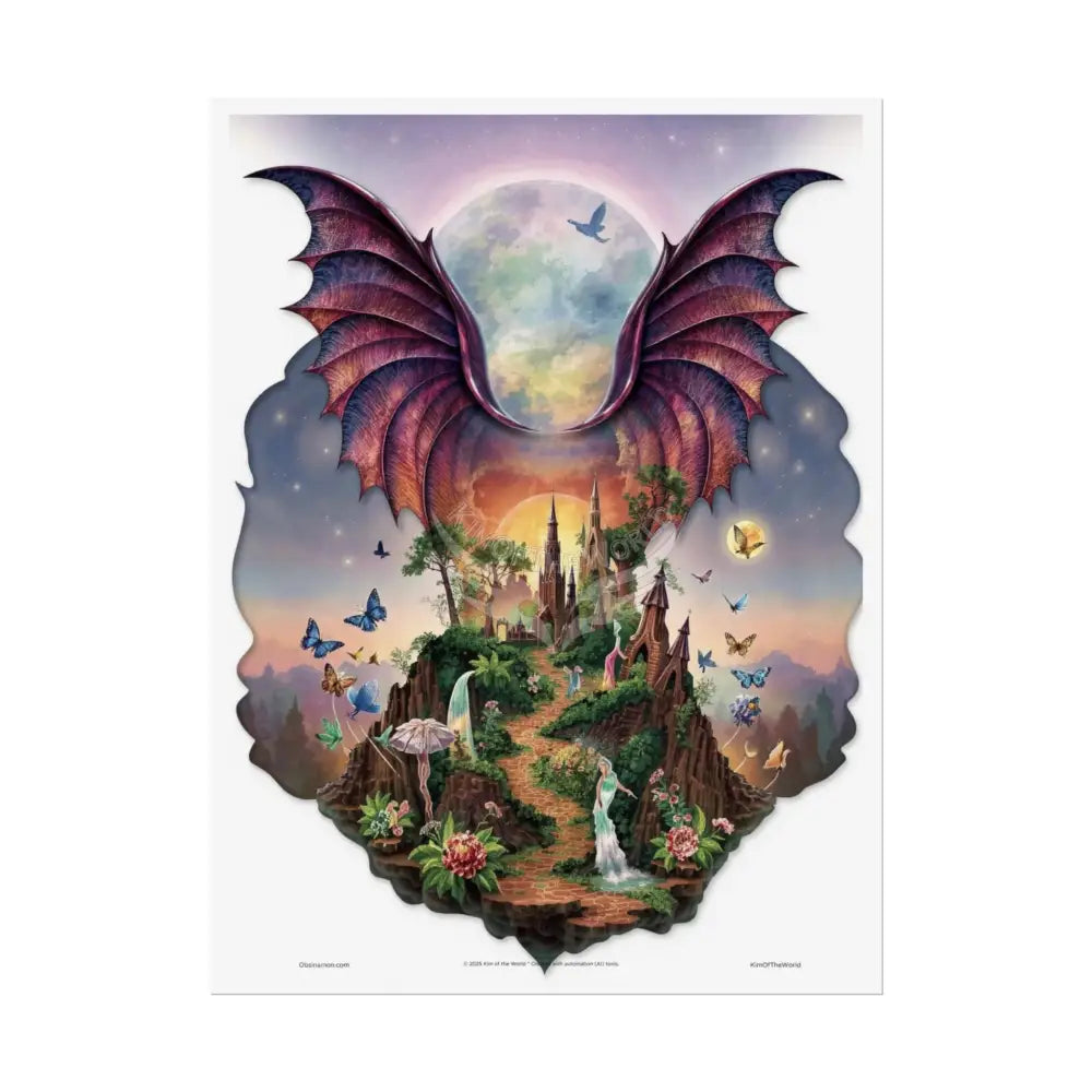 Unusual 3D Surreal Fantasy Gothic Wonderland Art Poster — Exclusive Blender Diorama Rolled Poster Set Pieces 18″ x 24″