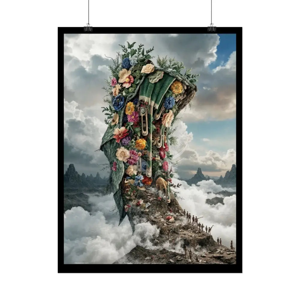 Unusual 3D Surreal Fantasy Gothic Wonderland Giant Floral Bootscape Art Poster — Exclusive Blender Diorama Rolled