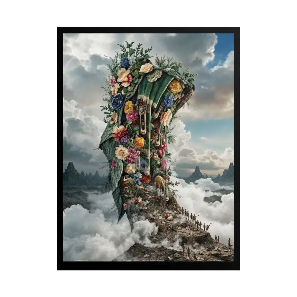 Unusual 3D Surreal Fantasy Gothic Wonderland Giant Floral Bootscape Art Poster — Exclusive Blender Diorama Rolled