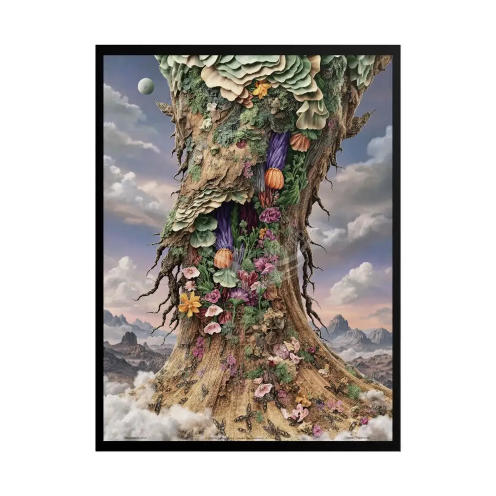 Unusual 3D Surreal Fantasy Gothic Wonderland Giant Floral Bootscape Art Poster — Exclusive Blender Diorama Rolled