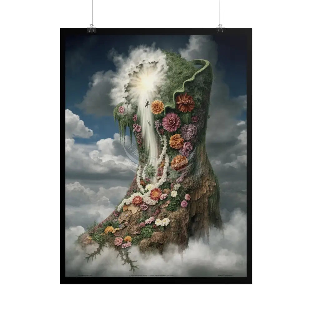 Unusual 3D Surreal Fantasy Gothic Wonderland Giant Floral Bootscape Art Poster — Exclusive Blender Diorama Rolled