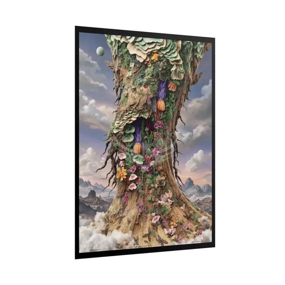 Unusual 3D Surreal Fantasy Gothic Wonderland Giant Floral Bootscape Art Poster — Exclusive Blender Diorama Rolled