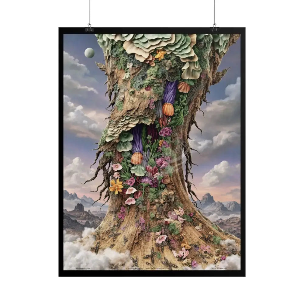Unusual 3D Surreal Fantasy Gothic Wonderland Giant Floral Bootscape Art Poster — Exclusive Blender Diorama Rolled
