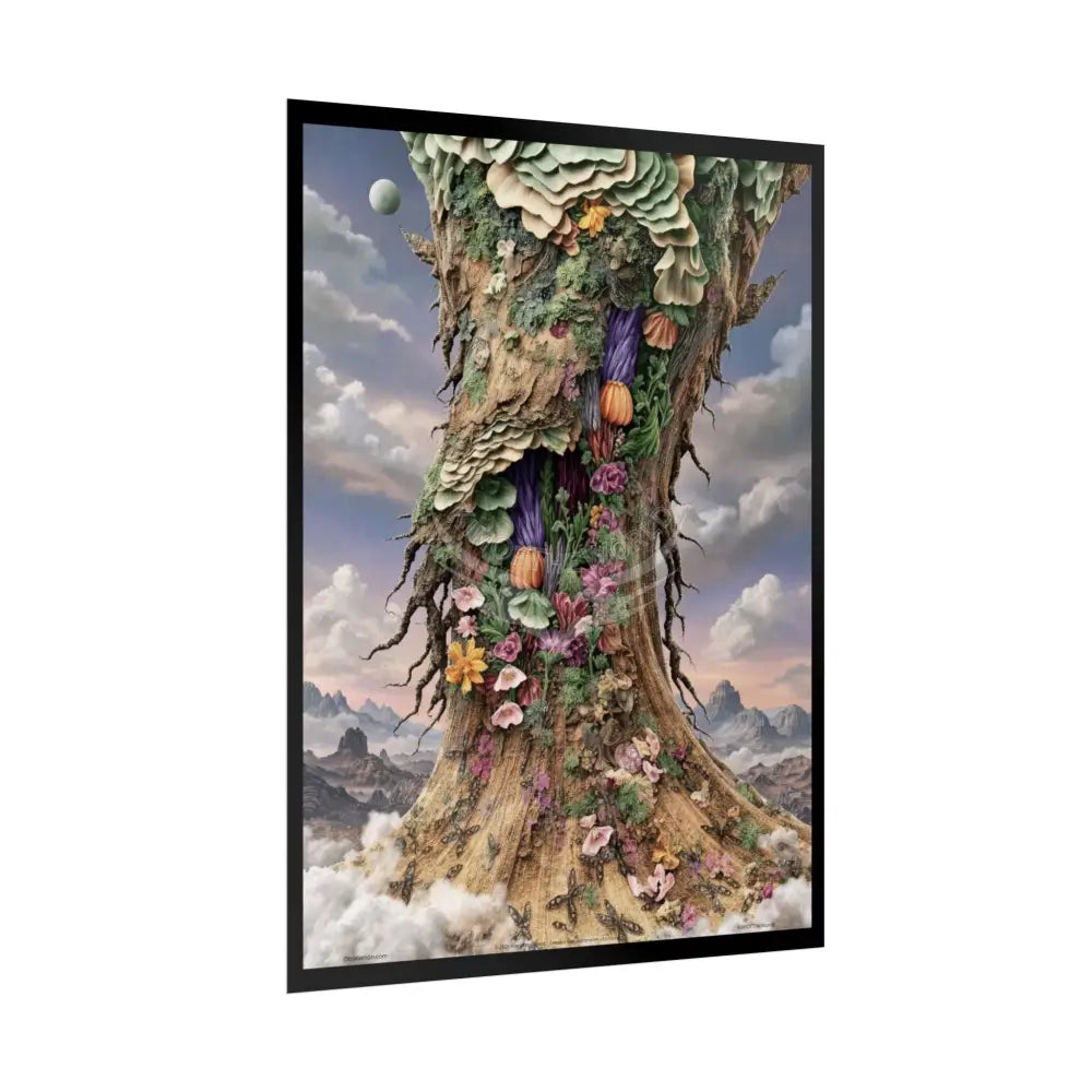 Unusual 3D Surreal Fantasy Gothic Wonderland Giant Floral Bootscape Art Poster — Exclusive Blender Diorama Rolled