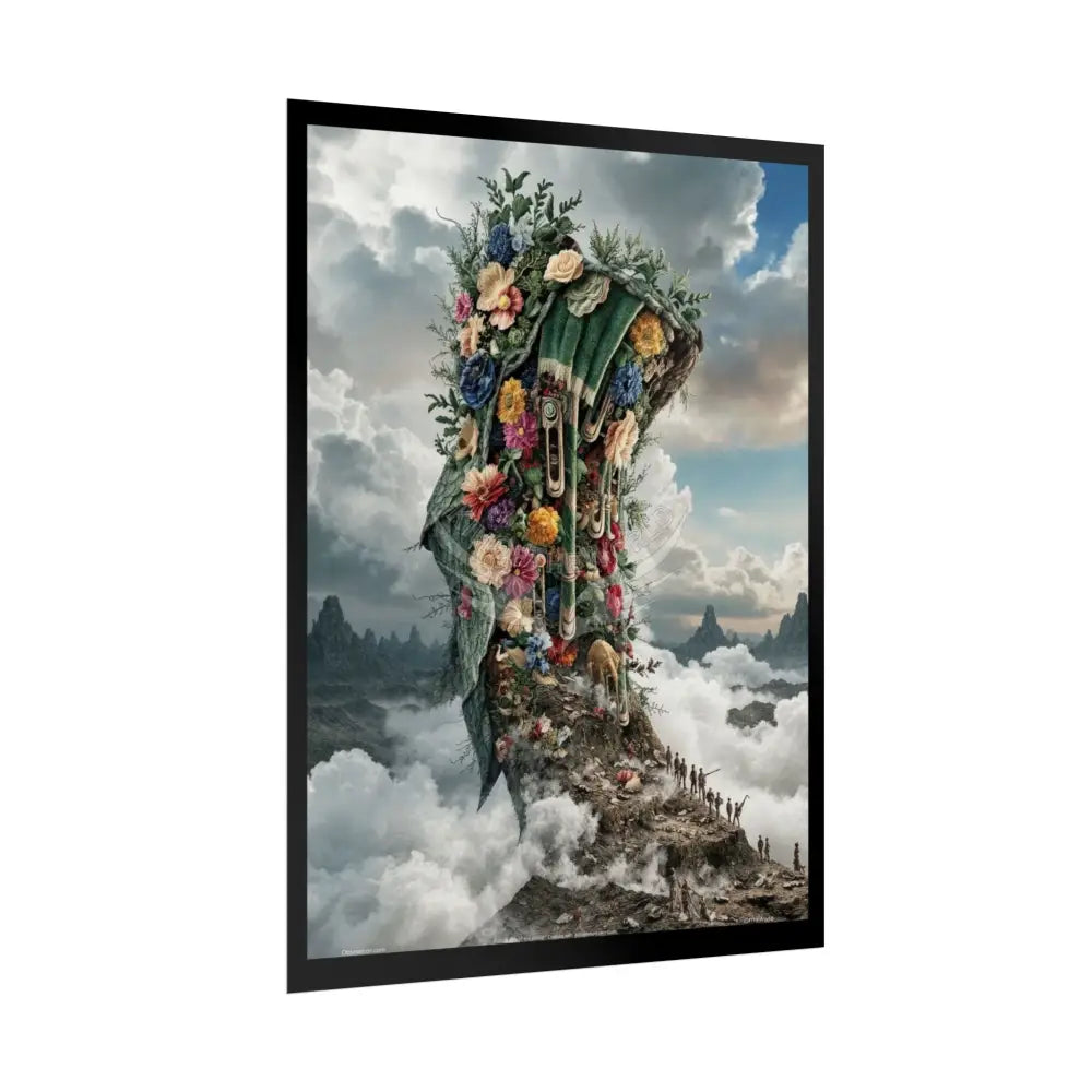 Unusual 3D Surreal Fantasy Gothic Wonderland Giant Floral Bootscape Art Poster — Exclusive Blender Diorama Rolled