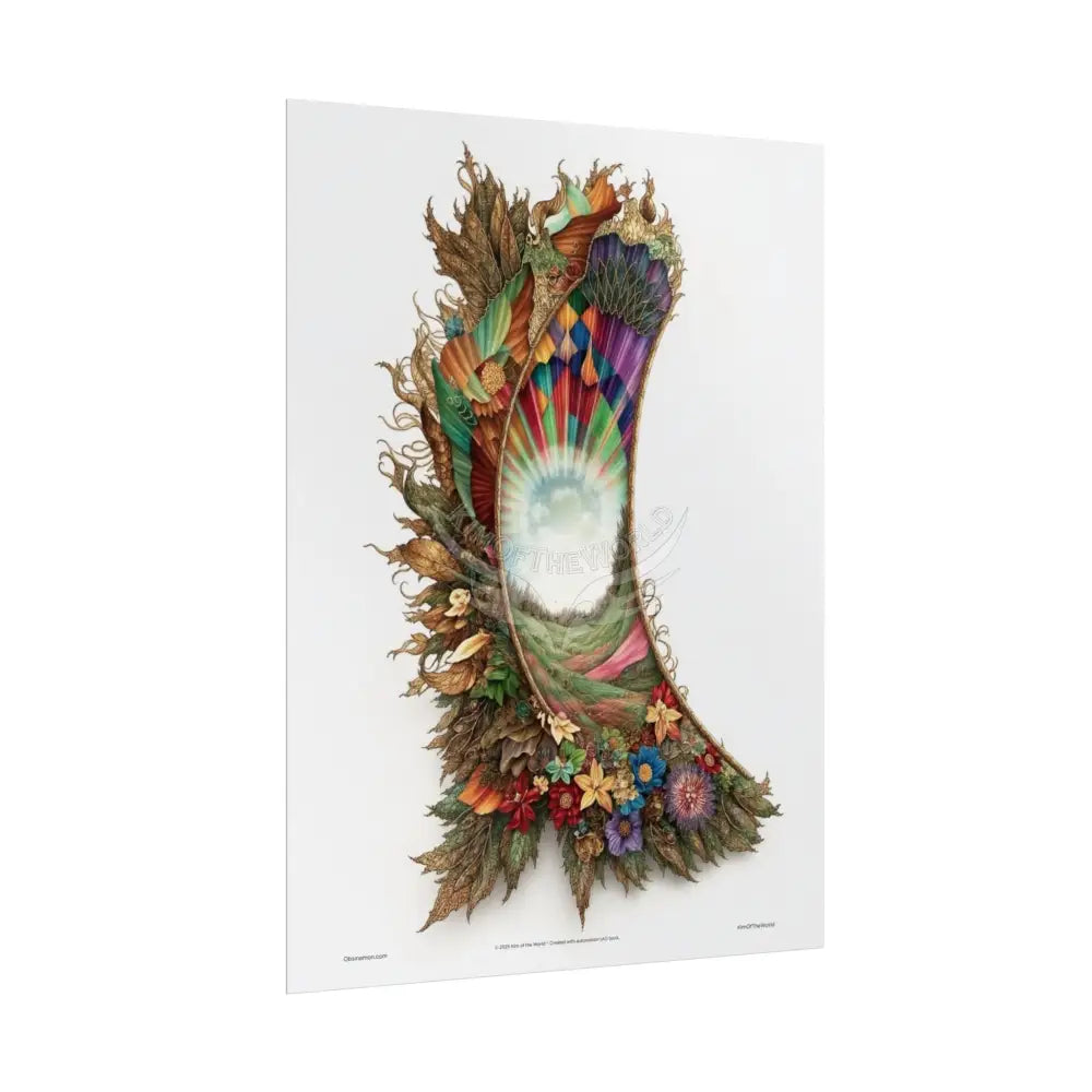 Unusual 3D Surreal Fantasy Gothic Wonderland Giant Floral Bootscape Mirror Landscape Art Poster — Exclusive Blender
