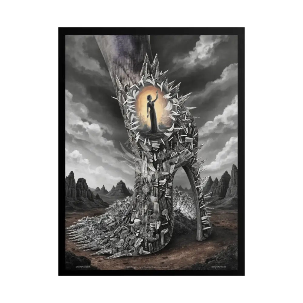 Unusual 3D Surreal Fantasy Gothic Wonderland Giant Floral Bootscape Mirror Landscape Art Poster — Exclusive Blender