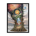Unusual 3D Surreal Fantasy Gothic Wonderland Giant Floral Bootscape Mirror Landscape Art Poster — Exclusive Blender