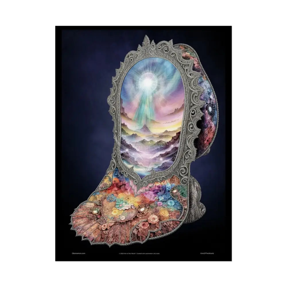 Unusual 3D Surreal Fantasy Gothic Wonderland Giant Floral Bootscape Mirror Landscape Art Poster — Exclusive Blender