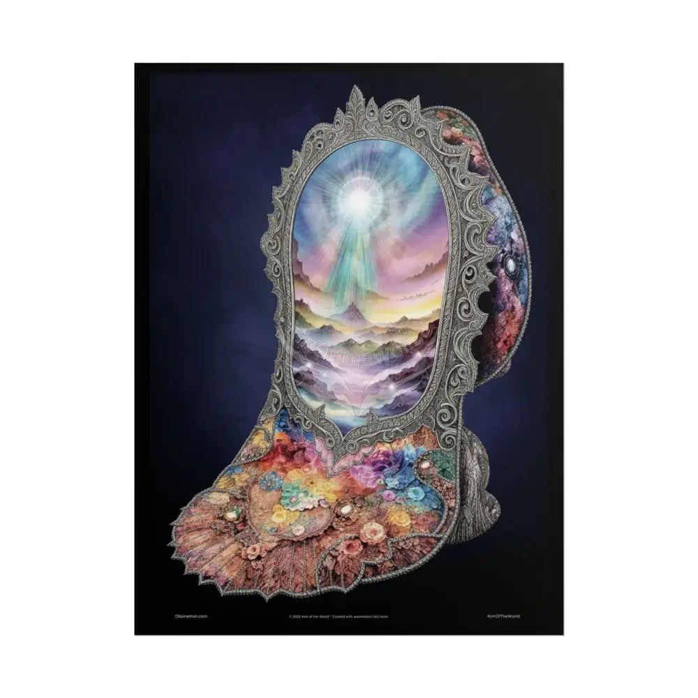 Unusual 3D Surreal Fantasy Gothic Wonderland Giant Floral Bootscape Mirror Landscape Art Poster — Exclusive Blender